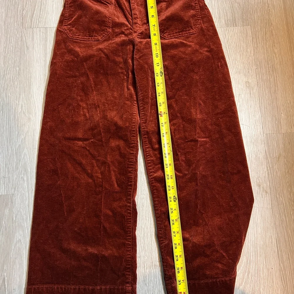 Anthropologie Maeve Colette Corduroy Cropped Wide Leg Pants Copper 25P  New